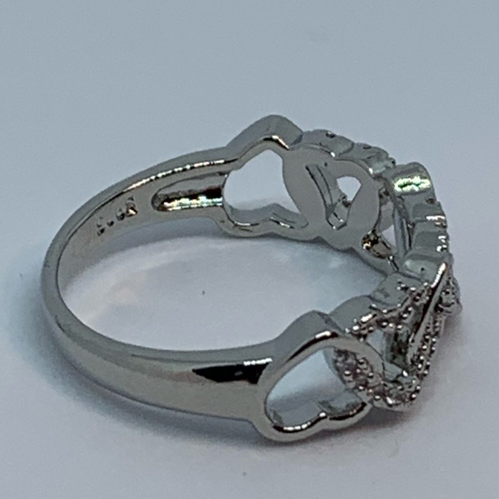 BAND OF HEARTS WITH WHITE SAPPHIRES RING - Picture 3 of 5